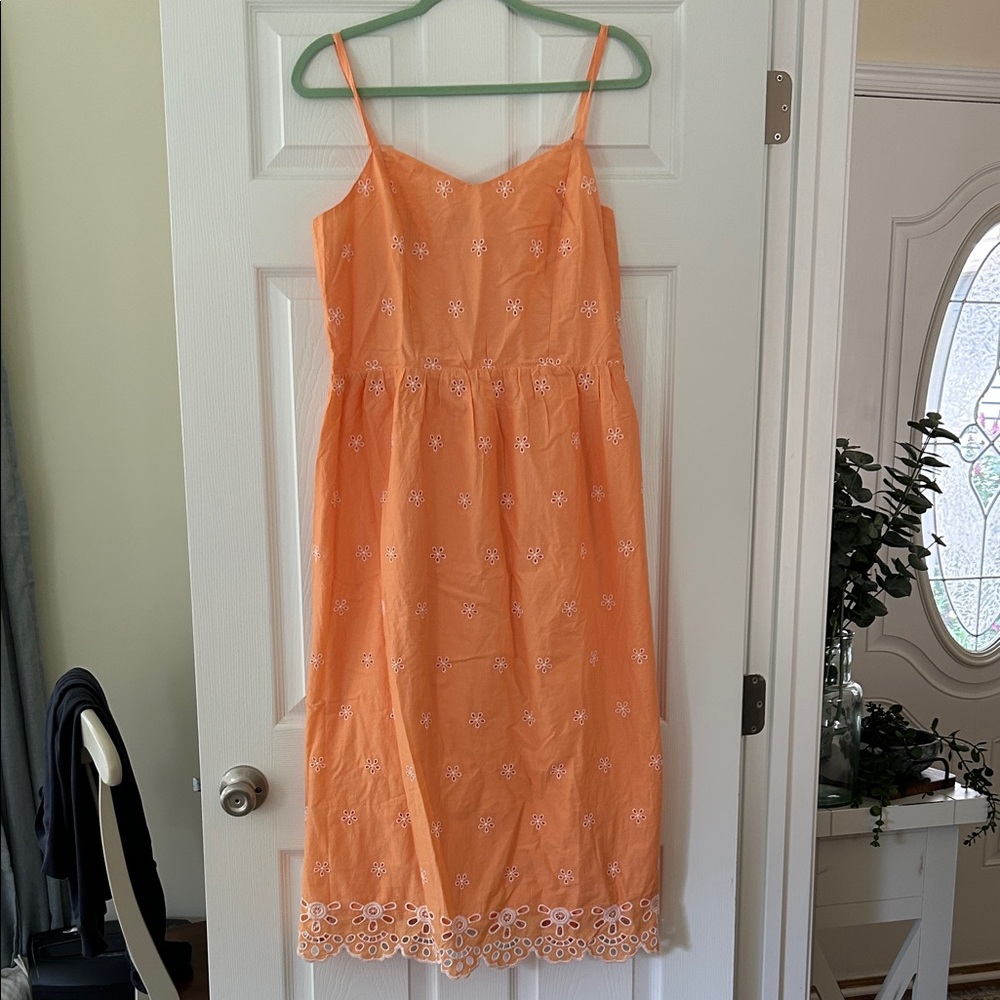 Old Navy Orange Floral Midi Dress